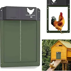 Automatic Chicken Coop Door with Light Sensing Feature Battery Powered Chicken Door Opener for Chickens Supplies