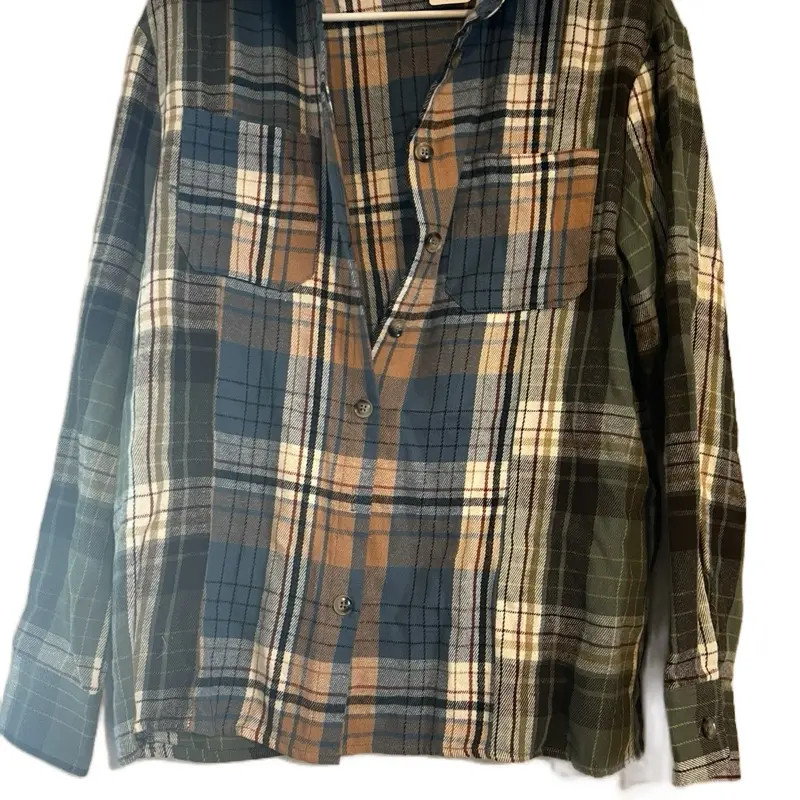 Multicolored Unisex Flannel Shirt - Plaid Design, Long Sleeve, Button Front, Comfortable Fit