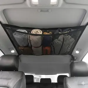 Car Roof Storage Net SUv Universal Heavy-Duty Hook Anti-Slip Secure Organizer Bag multi-Function Space Saving System for Long Trip Daily Drive Durable breathable Auto Interior Tool Water-Resistant Anti-Crush vehicle cargo mesh Car Accessory