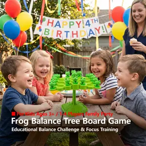 Frog Balance Tree Desktop Game, Cartoon Fun, Intellectual Challenge, Focus Training, Suitable for Kids Aged 3+, Family Gathering