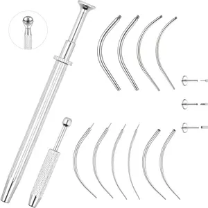 14G 16G 18G 20G Piercing Taper Ball Grabber Tool for Changing Jewelry Piercing Threadless Insertion Pin Screw On Assistant Tool for Earring Nose Studs Changing Stretching Kit