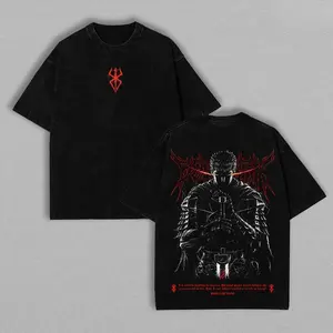 valentine shirts Retro Heavy Limited Guts T-Shirt, Guts Berserk Beast Of Darkness Anime Clothing Double Printed Vintage Unisex Oversize Anime Manga Merch Washed Heavyweight Cotton T-shirt, Gift For Anime Fan