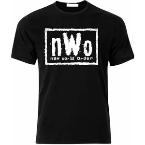 100% Cotton TeeNew World Order T-Shirt NWO Logo WCW Professional Wrestling T Shirt Tee For Men, Fashion Cotton, Full Colors, Full Sizes, For Men, For Women.