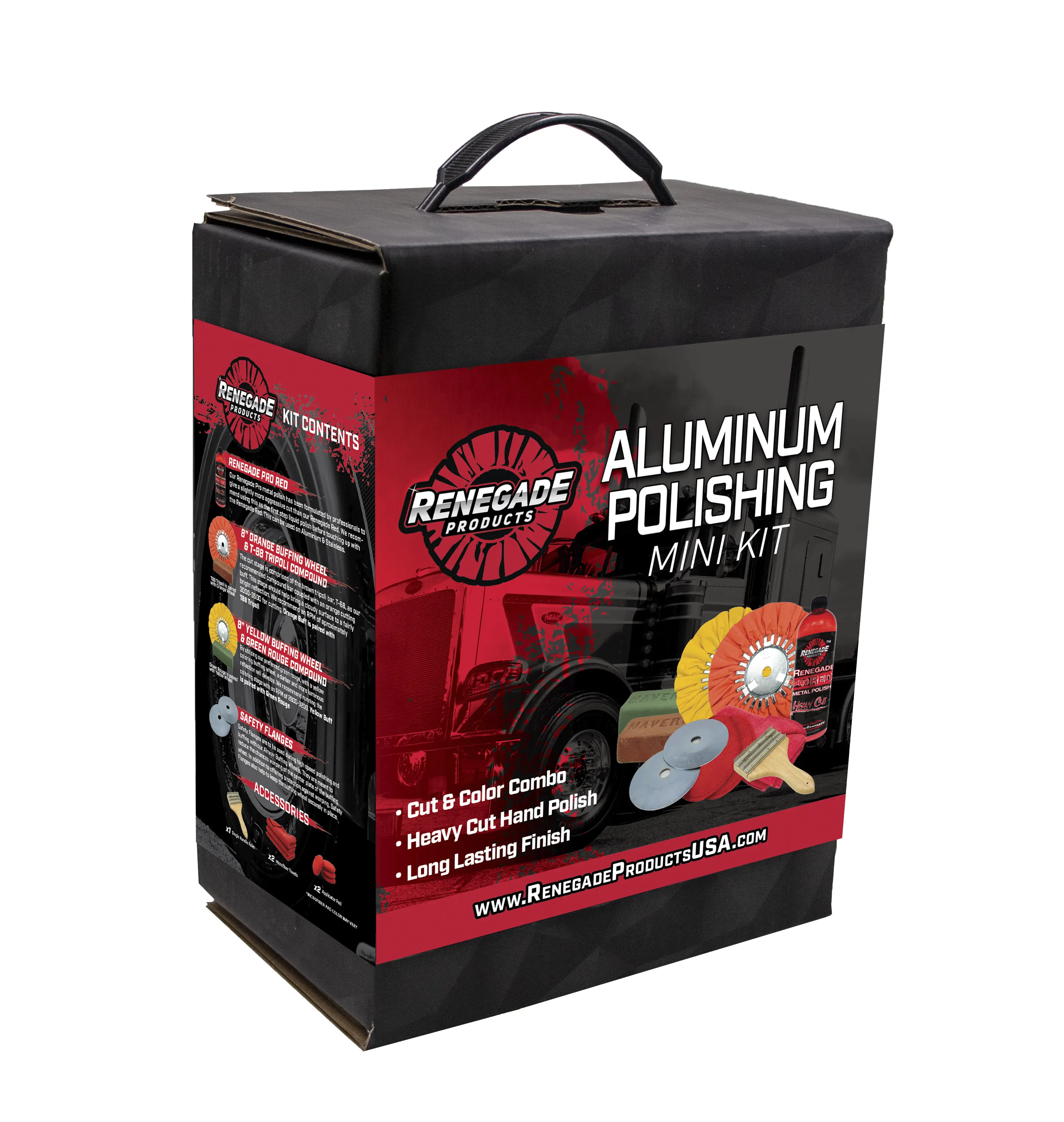 Renegade Products Aluminum Polishing Mini Kit - Cut & Color Combo for Big Rigs & Marine Equipment - Professional Grade Tools & Compounds