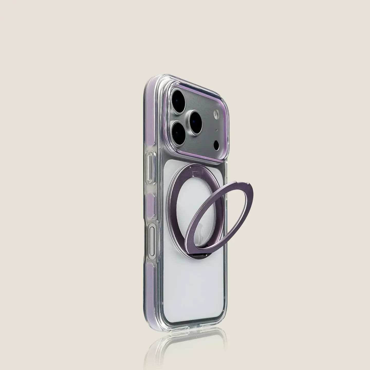 Transparent MagSafe Smartphone Case with 360° Rotating Ring Holder, Shockproof, Anti-Fingerprint, Premium Durable Protection for iPhone 17 Pro Max, Air, 16, 15, 14 Plus, 13, 12 Handheld Cellphone Devices, Casing