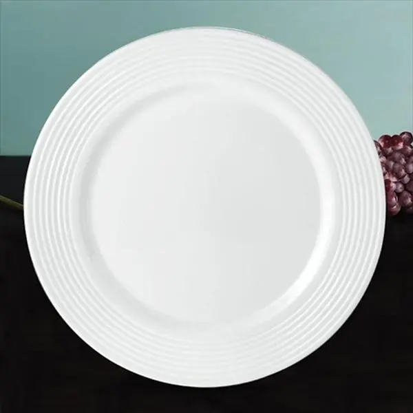 Lenox White Bone China Dinner Plate - 7-Degree Tin Can Alley DW Design, 11.125in Round Shape, 7 Concentric Circles, Simple Look, Dishwasher Safe, Mix and Match