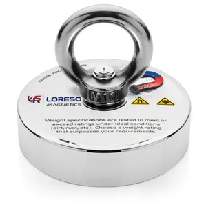 Fishing Magnet 550lb - Strong Neodymium Salvage Magnet with Eyebolt, Powerful Rare Earth Magnet for Magnet Fishing with a Magnetic Pulling Force of 550 Pounds ( 250 KG )