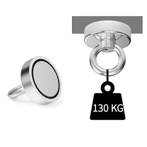 300lbs Heavy-Duty Fishing Strong Magnetic Hook, Single-Sided Suction Cup, 1.89-Inch Diameter, Durable Steel Magnet, Deep Sea & Freshwater Rescue, Gauss Magnets