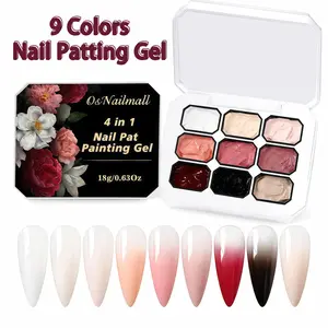 Osnailmall 9 Colors 4-In-1 Pat Painting Nail Gel, Versatile Nail Art Supplies, Easy Application, Long-Lasting Finish, Creative Manicures