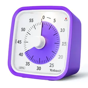 Visual Analog Timer with Protective Case, Knob, Yunbaoit 60-Minute Countdown Tool for Kids & Adults, Silent Low Battery Reminder, Effective Time Management, Protection