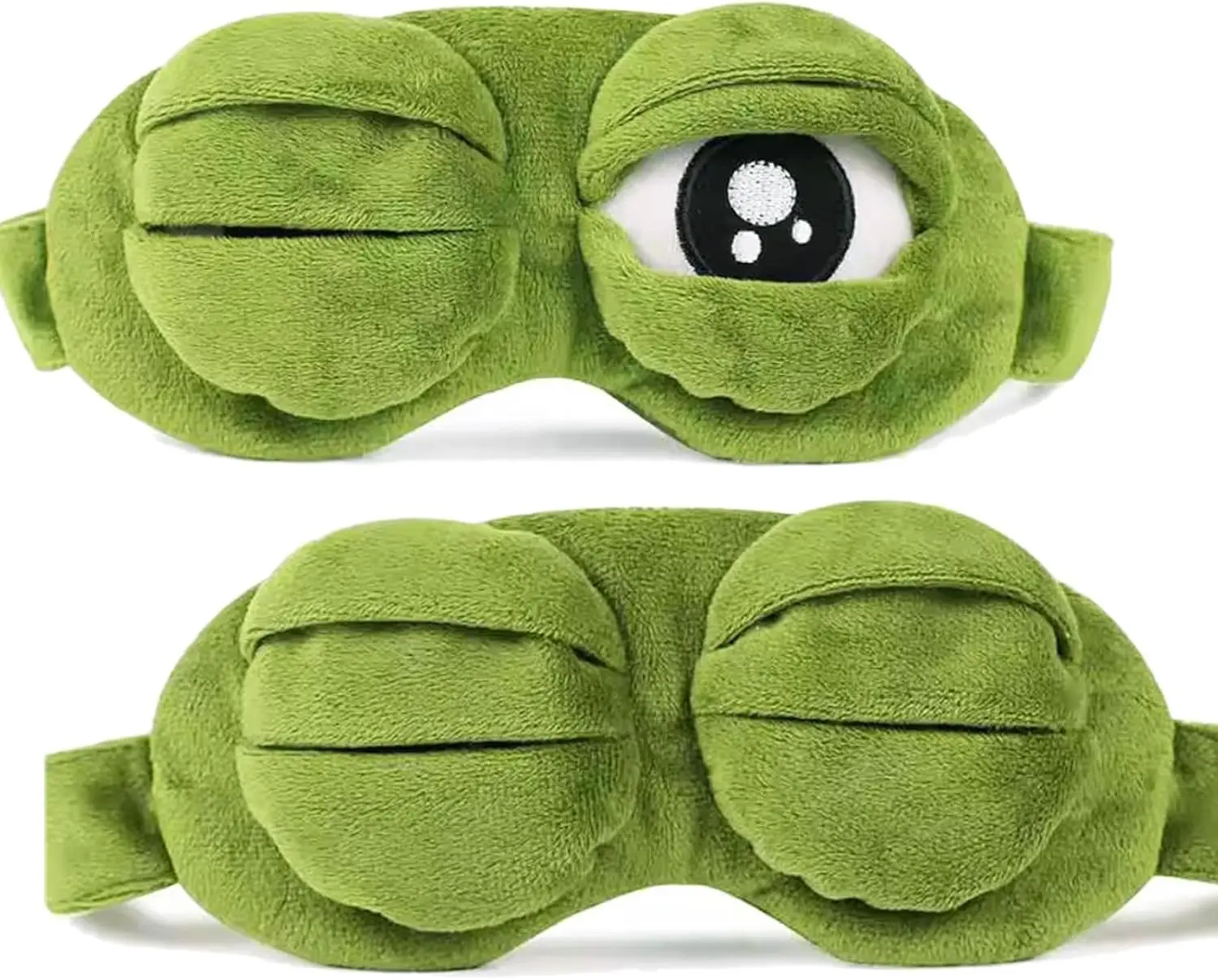 Sleep Masks for Women,Eye Mask for Sleeping, Night Mask Sad Frog Cute Block Out Light, Soft Comfort Eye Shade Cover for Travel Yoga Nap, Green party favor gift proposal