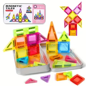 Magnetic Building Blocks Color Window Set, Iron Box Pack 26/42 Pieces, Magnetic Building Tiles, Stem Toy, Unisex Kids Educational Puzzle Toy, Perfect Gift