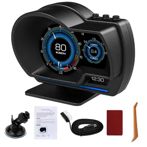 Obd2 Head Up Display For Car  Hud Speedometer With Gps Digital Dual System Mph Mileage Water Tem Volt Overspeed & Driving Alarm Rpm