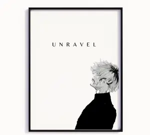 Manga Anime Poster Japanese Wall Art ,Tokyo Ghoul Anime Unframed Print, Ken Kaneki Japanese Manga Artwork Wall Decor, Vintage Minimalist Retro Aesthetic, Gift for Anime Fan(Poster only frameless) Photo Hand