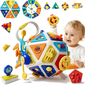 Baby Busy Board Montessori Sensory Toy, Toddler Busy Board, Early Education Travel Toy for 1 Year Olds, Fine Motor Skills Gift for Boys and Girls 12-18m+