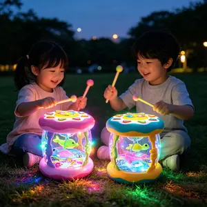 Baby Ocean Projection Musical Toy - Sensory, Interactive, Rotating Lights, Adjustable Volume, Hand Clap Drum, Crawling Stimulus, Unisex Educational Gift for Toddlers, Ideal for Outdoor Fun