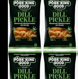 Pork King Good Dill Pickle Pork Rinds - Keto Diet Snacks 4 Pack
