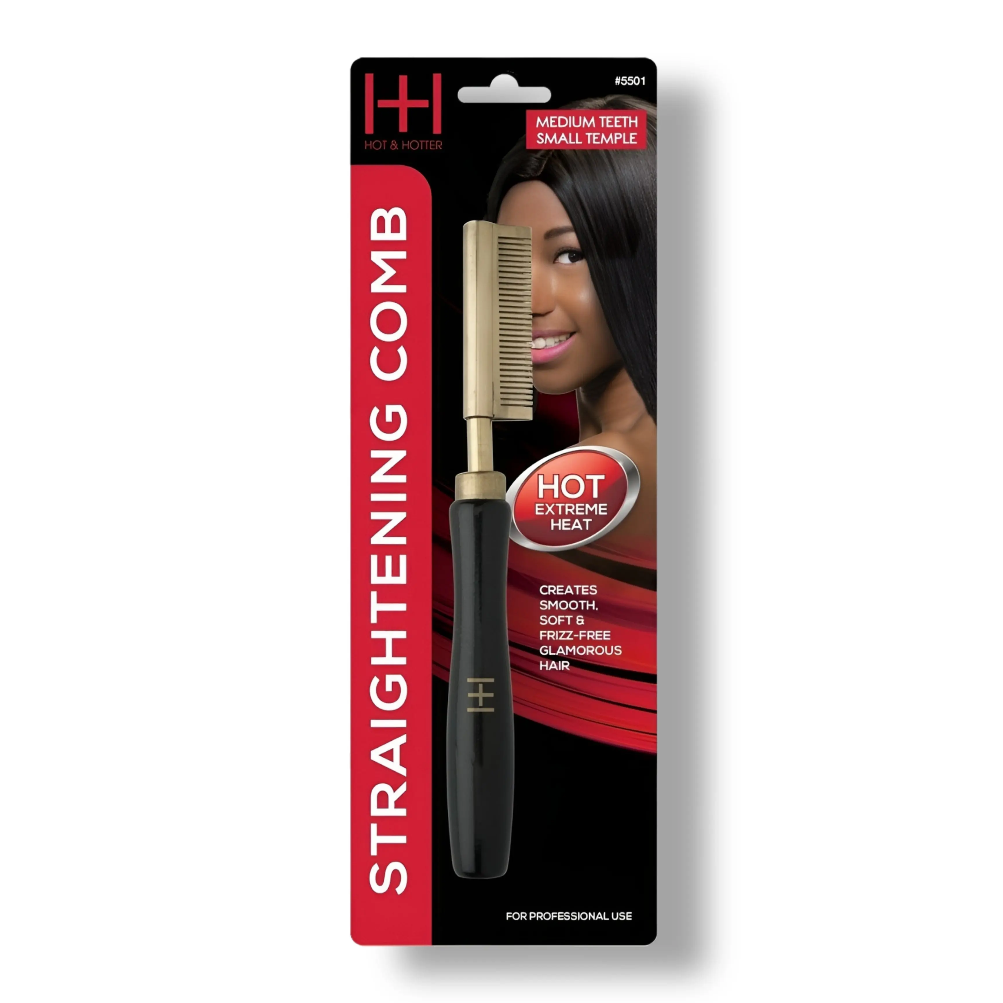 Hot & Hotter Thermal Straightening Comb (Non-Electric, No Cord, Stove-Heated)