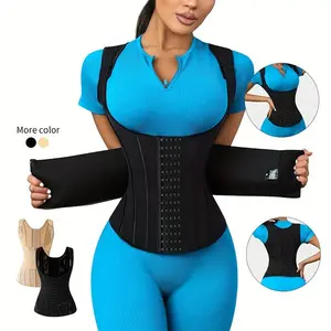 Women's Polyamide Waist Trainer Corset with Back  Adjustable Shoulder Straps Breathable Steel Frame  Washable 72.7% Polyamide 27.3% Elastane 1 Pc Shapewear Womenswear Posture Correction Support Neoprene