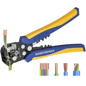 haisstronica Self-Adjusting Wire Stripper, 3 in 1 Stripper/Cutter/Crimping Heavy Duty Automatic Electrical Wire Strippers for 10-24 AWG,Father's Day Gift