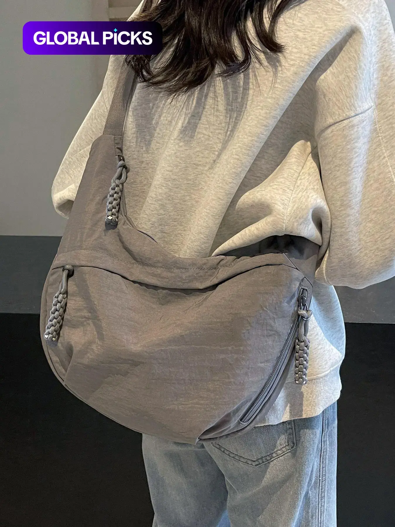 Women's Solid  Large Capacity Crossbody Bag, Fashionable Lightweight Shoulder Bag for Daily Commute, Casual Trendy Versatile High-quality Daily Commuting Bag, Adjustable Strap Bag, Casual Handbag Satchel, Crossbody Purse, Daily Commuter Bag