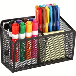 Magnetic Dry Erase Marker Holder for Whiteboard, Mesh Pen & Pencil Holder for Refrigerator, Strong Magnetic Basket for School Locker, Office & Classroom Organizers, Work Organizer, Stationary Organizer Holder, Office Supplies