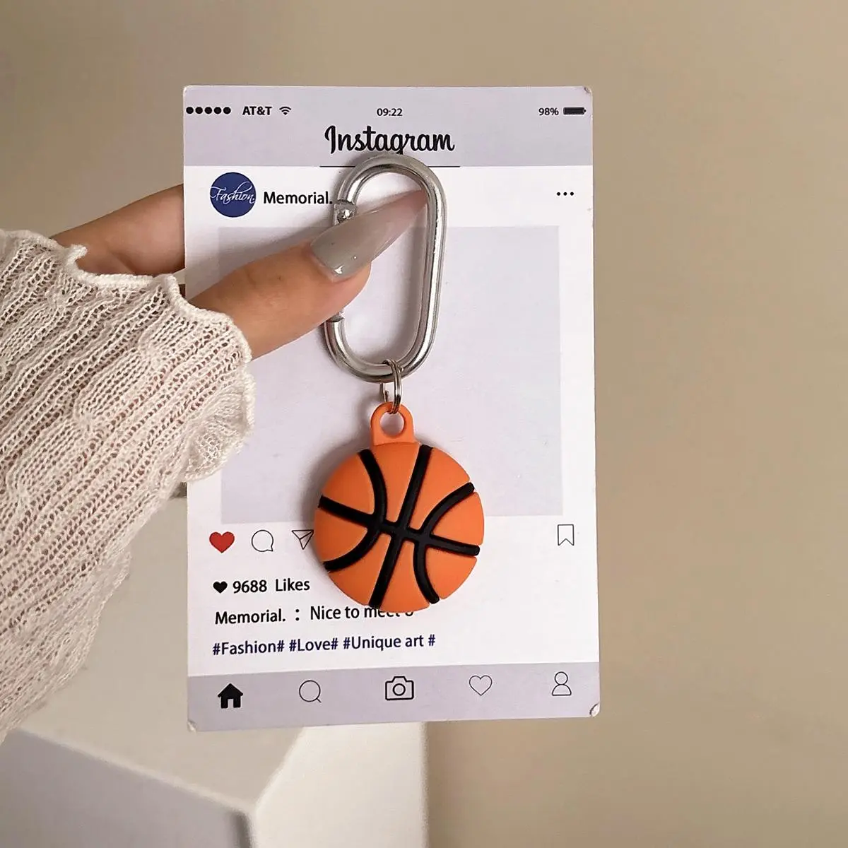 Cartoon Cute Basketball AirTag Case, Pet Locator Tracker Anti-Lost Shell Keychain Holder, Compatible with Apple AirTag, Durable Protective Cover Protector