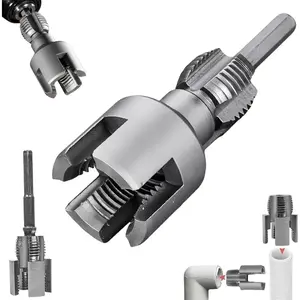 Integrated Internal & External Pipe Threading Tool for PVC & Plastic Pipes | 1/2'' & 3/4'' Sizes | Electric Drill Compatible for DIY Plumbing & Home Repairs