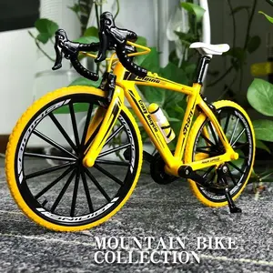 1:8 Diecast Metal Mountain Bicycle Model with Wheel - Portable, Lightweight, Durable Folding Simulation Road Bike Toy, Creative Gift for Children