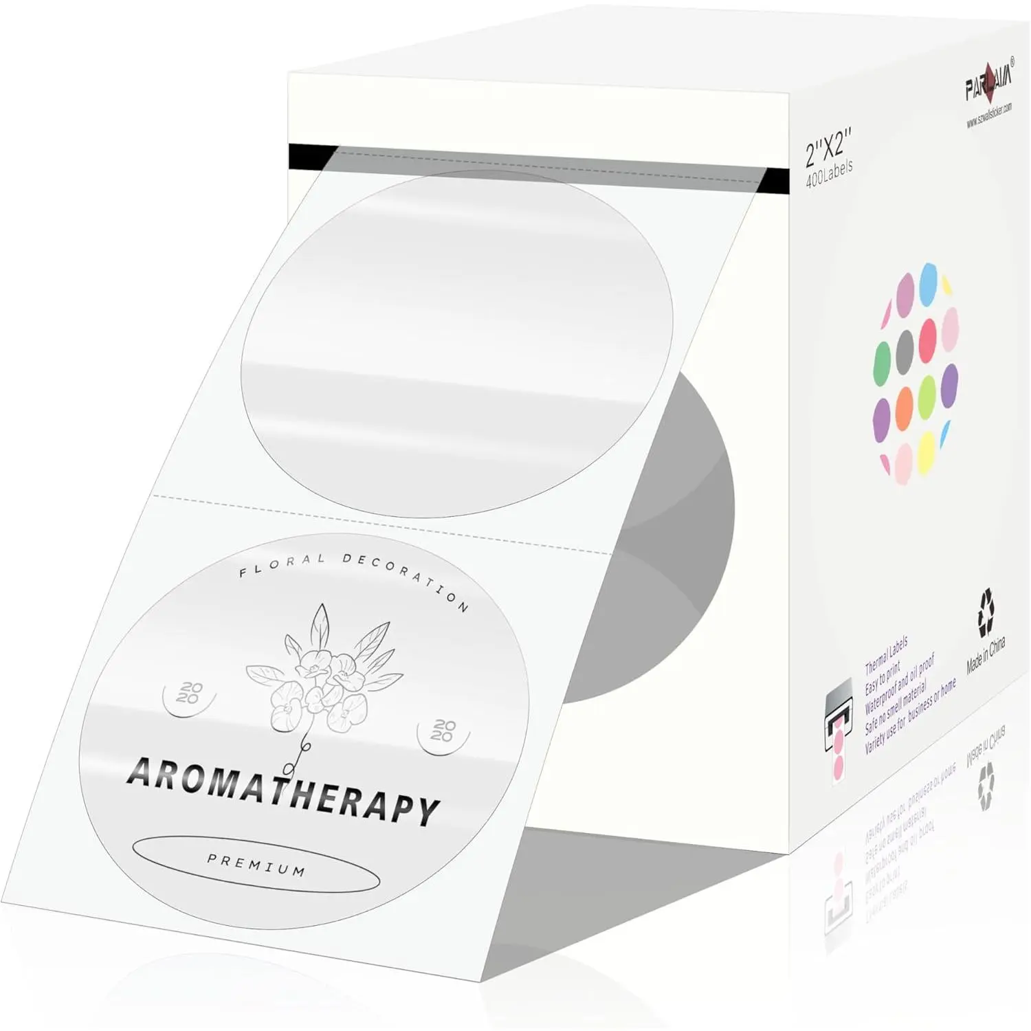2 Inch Transparent Thermal Stickers Clear Round Label Tags for Envelope Seals Home  Box  Bag DIY 400 Tapes/Roll