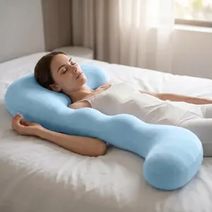 Ultra Soft Cooling Full Body Pillow, Ergonomic Posture Support Pillow for Pregnancy, Relieve Back Hip Leg Discomfort, Breathable Side Sleeper Pillow for All Night Sleep summerwins