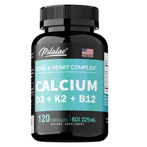 Pslalae 4-in-1 Capsules — Supports Calcium Absorption; Supplements Vitamin D3 + K2 + B12 — 600 mg, 120 Capsules