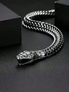Men's Fashion Titanium Steel Snake Bracelet, Modern Design Finish, Unisex Accessory, Ideal Gift for Men, Unique Style