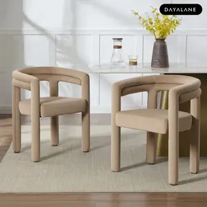 [DealsForYouDays]DAYALANE Lara 24" Modern Upholstered Dining Chair with Curved Back & Arms, Luxury Accent Chair for Dining Room, Kitchen & Vanity