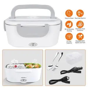 Electric Lunch Box, 40W 1.5L Portable Heated Lunch Box with Spoon and Storage Bag, Car, Truck & Home Heated Lunch Box