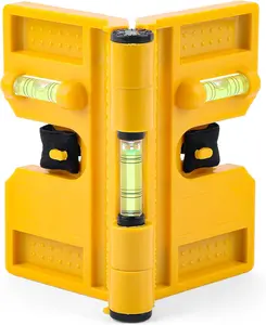 Level, 270 Adjustable Folding  Level with 3 Vials, Elastic Loop for Hands-free Work