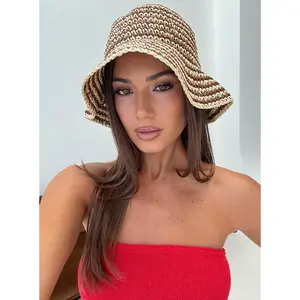Celestea Woven Bucket Hat Tan / Brown
