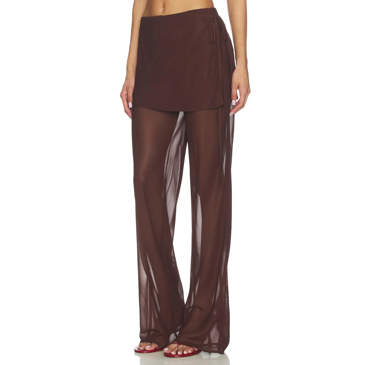 MADISON THE LABEL Sara Pant in Chocolate