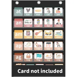 Yoink 5+1 Standard Pocket Chart, 5 Clear Pockets with 1 Extra Storage for Classroom Alphabet Learning, Chore Chart, Word Wall and Sentence Strips Chart for Teachers, Black (25.2" x 17.1") calendar Notepads