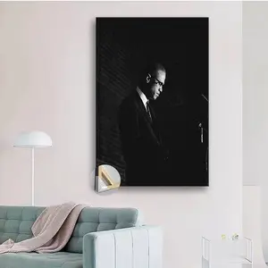 1pc Wooden Framed Great African American Men Malcolm X  poster for Living Room, Bedroom, Kitchen, and Office Decor