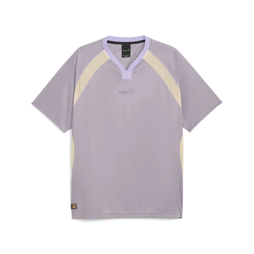 PUMA Mens Fenty X V-Neck Short Sleeve Jersey Casual - Purple
