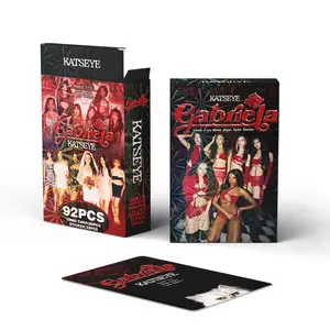 1 box of 92 KATSEYE group single Gabriela Collection stickers and double sided celebrity photo card postcards (32 stickers, 60 photo cards), perfect for decorating the photo wall/notebook in the room, perfect holiday gift Photocard