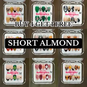 SHORT ALMOND NAILS part 1 The Nail Empire | 10pcs  Press On Nails | High Quality | Cute designs | Detailed | Extra Glossy Finish | Most affordable | Trendy nails | New arrivals