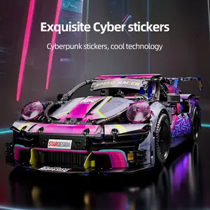 1:10 Colorful Porsche 911 Building Set, DIY Construction Model Car for Kids & Adults A1