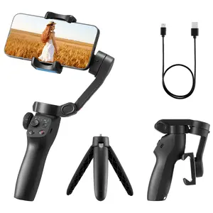 VEVOR Gimbal Stabilizer for Smartphone,  3-Axis Stabilization, Phone Gimbal for Android & iPhone with Face/Object Tracking, Tripod, Portable & Foldable Handheld Phone Stabilizer for Video Recording