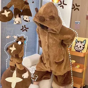 Adult Capybara Onesie Pajamas, Cartoon Animal Sleepwear, Gladiator Costume, Halloween Cosplay, Warm All-In-One Jumpsuit, Sleepwear Loungewear