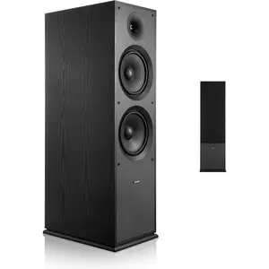 VEVOR Passive Floorstanding Speaker, 2-Way, Floor-Standing Tower Speaker with 1-Inch Tweeter, Dual 8-Inch Woofers, 600W Peak, 50Hz–20kHz Frequency Response, MDF Enclosure, for Home Audio, Single