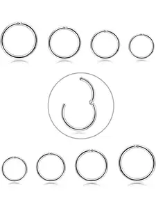 6-8 Pcs 6-12mm Stainless Steel 16g 18g Cartilage Hoop Earrings for Men Women Nose Ring Helix Septum Couch Daith Lip Tragus Piercing Jewelry Set
