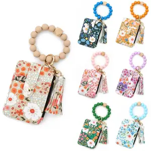 ToolHeaven Women Boho Style Beaded & Tassel Decorated  with Flower Pattern Wallet Boho Wristlet  Wallet Silicone Beaded Tassel  Wallets trendy keychain purse accessories#Fashionweek#Fallfreshness