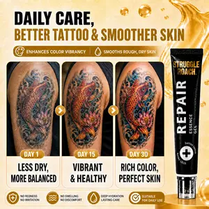 StruggleRoach 20ml Tattoo Aftercare Essence Gel Tube - Non-Sticky, Transparent Texture, Hydrating Care, Prevents Fading, Accelerates Healing, Relieves Dryness & Itching, Cleansing Tattoo Balm Cream